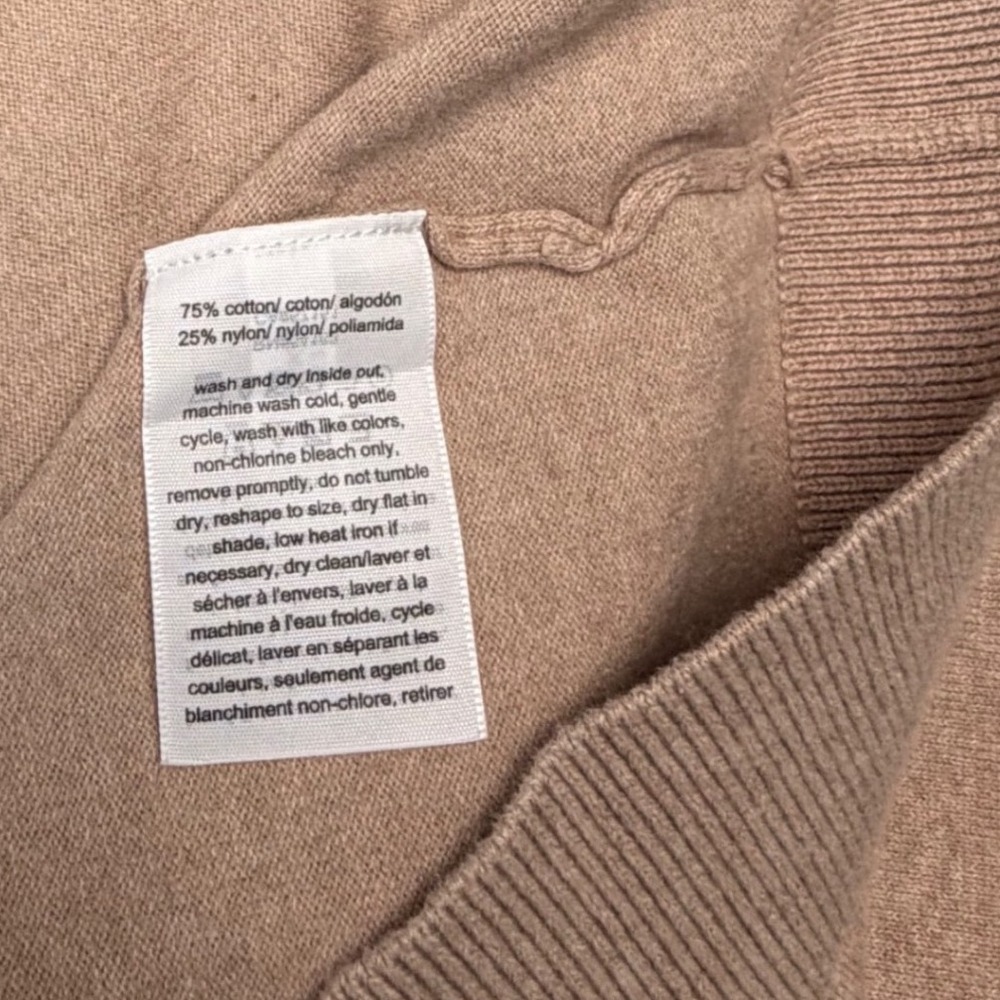 Tommy Hilfiger Tan Turtleneck Sweater Button Cuff Slim Fit XL Minimalist Capsule - Picture 7 of 11